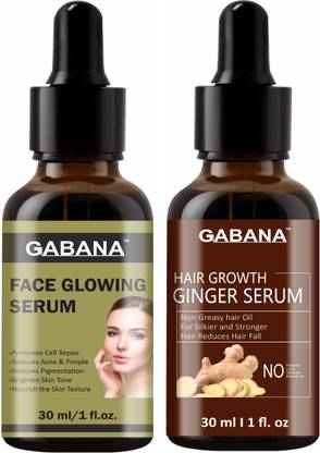 GABANA Face Glowing Serum - Nourish the Skin Texture & Hair Growth Ginger Serum (Each, 30ml)