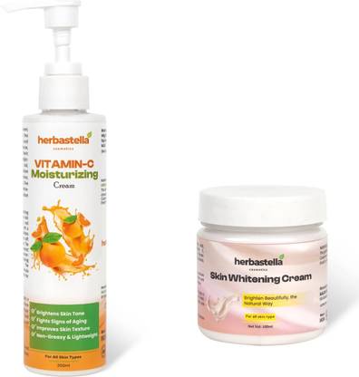 HERBASTELLA Moisturizing Cream and Skin Whitening Cream Combo
