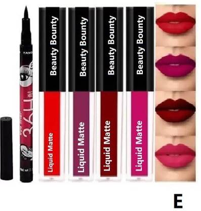 beauty bounty Matte Red Edition mini Lipsticks & Yanquina 36H Liquid Eyeliner ff