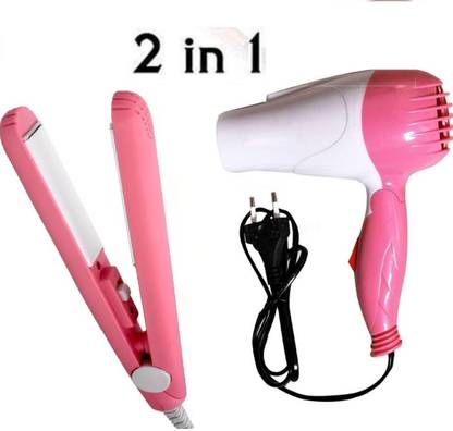 RVLIPS Mini hair straightener with hair dryer combo, professional saloon at home