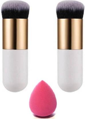 GROOVS Professional and personal use synthetic combo blend blush brush 2 and blender puff