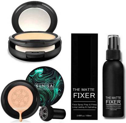 RVLIPS Makeup Fixer & Makeup Compact Powder & Sunisa Air Cushion Mushroom