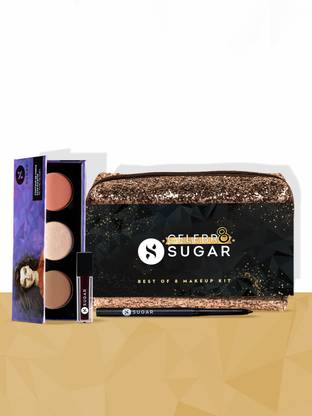SUGAR Cosmetics Birthday Bash Beauty Kit - | Lipstick + Kajal + Face Palette|
