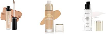 SWISS BEAUTY Real Makeup Base Highlighter, Liquid Concealer & High Performance Foundation Kit