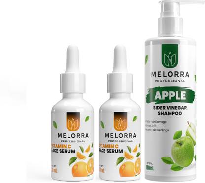 Melorra Skin Correct Face Serum with Niacinamide and Ginger Extract for Acne Marks & Scars & Apple Cider Vinegar Shampoo