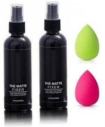 HITAN 2 PC MAKEUP FIXER FACE SPRAY WITH 2 PUFF MULTICOLOR