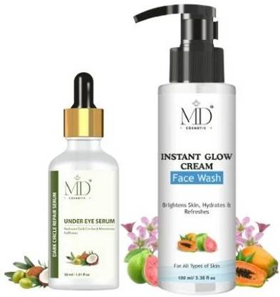 MD COSMETIC instant glow facewash & under eye serum