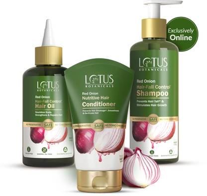 Lotus Botanicals Red Onion Hair Fall Control Shampoo, Hair oil, Hair Conditioner