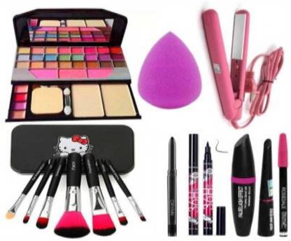 VOUGH Smudge Proof Kajal & Studio Pro Ultra Blender Sponge Puff , Glue & 3in1 36H Black Eyeliner