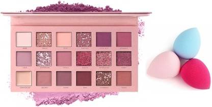 Ashyra Eyeshadow 18 Color Palette + Beauty Blender Set Makeup Sponge Blending Face Makeup