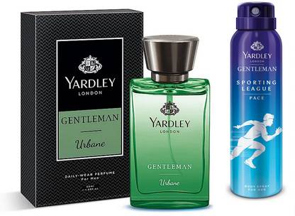 Yardley London 1 SPORTING LEAGUE PACE DEODORANT 150ML , 1 GENTLEMAN URBANE PERFUME 50ML