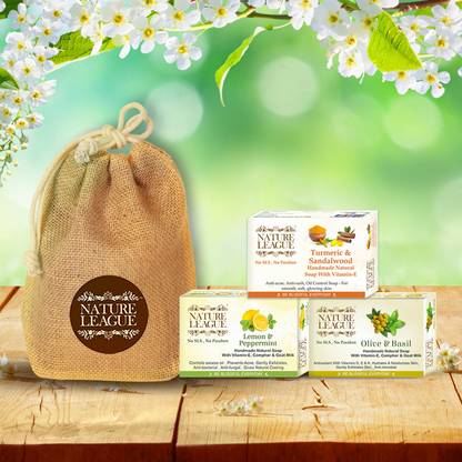 Nature League Natural Handmade Soap GIFT Combo,With Captivating Fragrance,SLS & Paraben Free