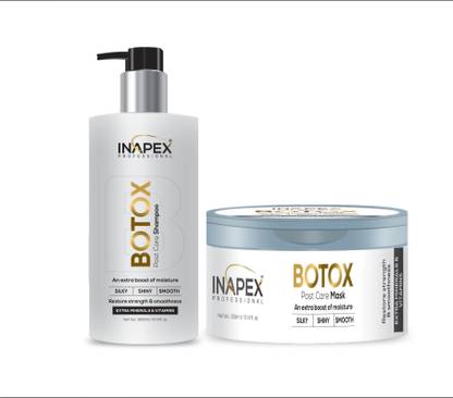 Inapex Professional Botox After care Shampoo and After Care MASK Infused with 9 essential proteins (Combo of 2)
