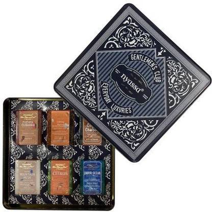 nyassa Club Everyday Luxuries Tin Box Gift Set - Handmade Soap Men's Collection 75gmx6 Soaps