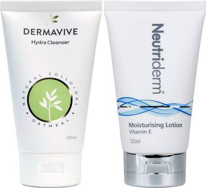 Neutriderm Skincare Combo, Vitamin-E Moisturiser 125ml & Hydra Cleanser 120ml