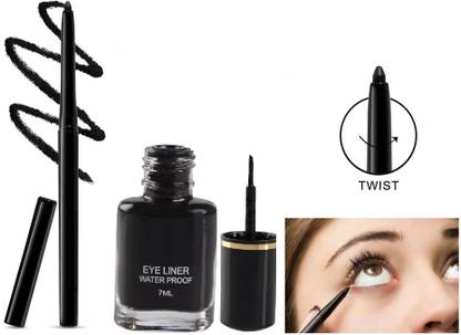 Luster Shine Smudge Proof Eyeliner & Matte Finish Crayon Kajal