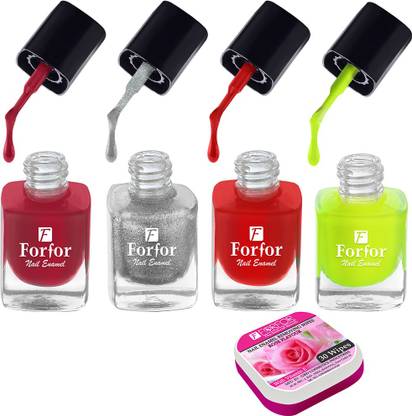 FOR FOR Perfect Stay Trendy Safe & Fast Dry ,Nail Art ,Glossy Finish Nail Polish Combo