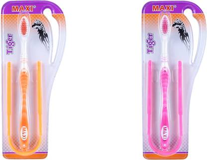 Maxi Tiger Toothbrush & Tongue Cleaner-Oral Hygiene Kit