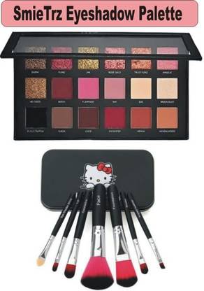 SMIETRZ Mini Makeup Brush (Pack of 7) & Colours matte Textured Eyeshadow palette E10