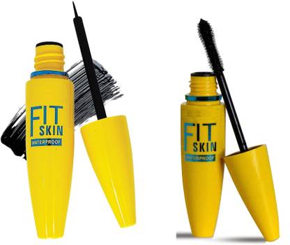 Lele Skin Liquid Eyeliner & Mascara Combo Waterproof and Smudge proof| Long-Lasting Eyeliner and Mascara - Combo (Black)