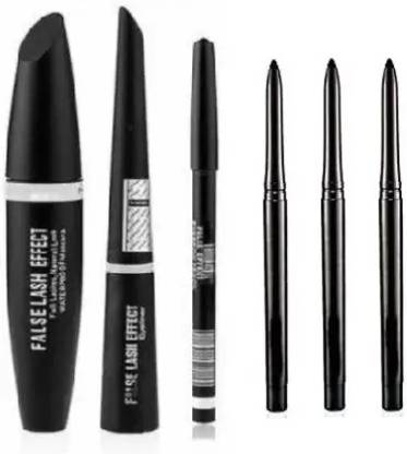 BIRONZA Hyper Glossy Eyeliner + Hypercurl Mascara + MN Eyebrow Pencil+ Colossal Kajal 3 Piece