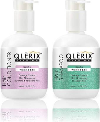 QLERIX Premium keratin with vitamin E & B5 Hair Shampoo & Conditioner