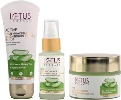 LOTUS HERBALS Active Aloe + Niacinamide Boosting Radiance Combo