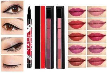 mkldsrh 5 in 1 lipstick with 36 h eyeliners for face make up kit