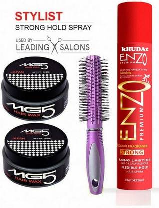 kHUDAt Luxurious Luminous Loft ENZ-0 setting Spray & 2xMgs5 Hair Gel & Salon Comb