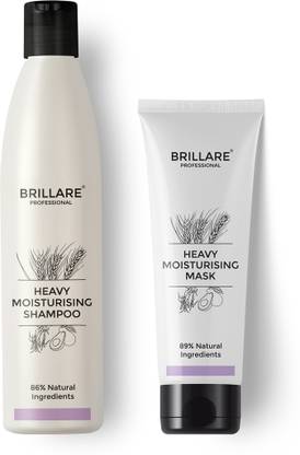 BRILLARE Combo of Heavy Moisturising Shampoo & Heavy Moisturising Hair Mask, For Frizz Free, Nourished Hair, Wheat Germ & Avocado Fruit