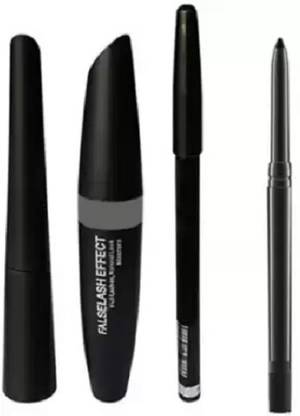 lazygirl 3 in 1 Black Waterproof, Eyeliner with Mascara,Eye Brow Pencil and Kajal