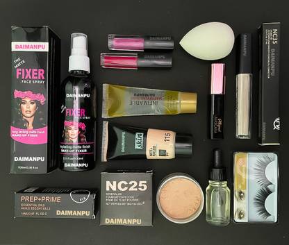 DAIMANPU Makeup Combo Set Liquid Lipstick, Face Primer, Matte Foundation, Mascara Waterproof