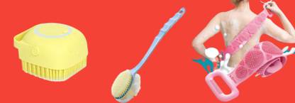 BZILO COMBO Silicone Body Scrubber Belt, TWO IN ONE LOOFAH BRUSH AND Body ScrubberFL46