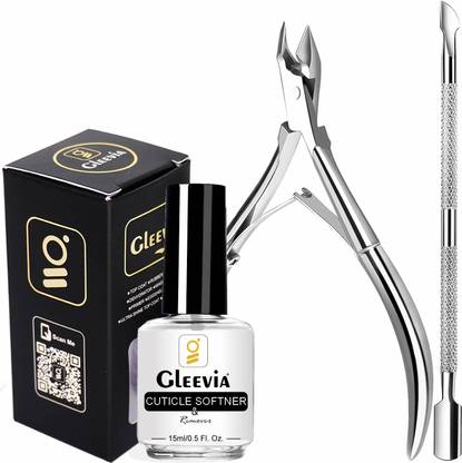 Gleevia Nail Cuticle Remover Kit with Cuticle Cutter, Cuticle Pusher,