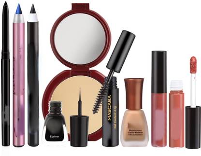 lately makeup combo of compact foundation lip liner pencil kajal eyeliner & mascara