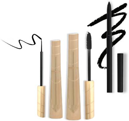 Maryville soft and smooth new mascara with eyeliner mini combo set pack of 3