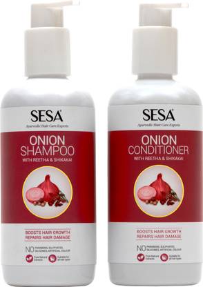 SESA Onion Anti-Hair Fall Combo for Complete Hair Care| Onion Shampoo - 300ml + Onion Conditioner - 300 ml