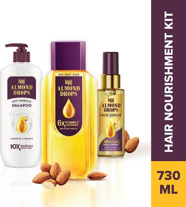 BAJAJ Hair nourishment kit Almond Oil 350 AD Shampoo 340 AD Serum 50