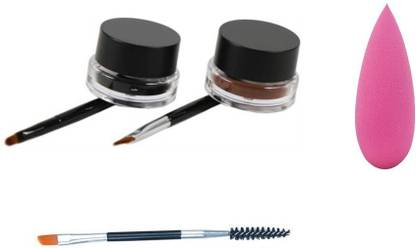 Pohok EYE LINER GEL (BLACK ,BROWN ) WITH 1 PUFF WITH 1 EYE BRUSH DUAL SIDE