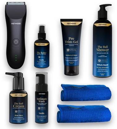 MENHOOD Down There Package 1.0 - Trimmer, The Baller (Vanilla), The Walker, Ball Shower Gel