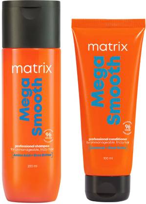 MATRIX Mega Smooth Combo for Frizzy Hair with Shea Butter and Amino Acid - 200 ml+100ml