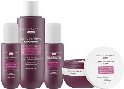 BARE ANATOMY Curl Defining Shampoo, Hair Mask, LeaveIn Conditioner, Gel - 2X Frizz Protection