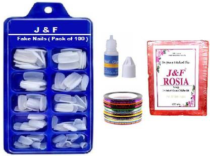 Zailie Best Quality Arylic Nails With Glue And 5 Nail Tape , Rose Soap