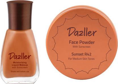 Dazller Face Combi Pack (Sunset R42) : Moisturizing Liquid Makeup, 27mL + Face Powder, 30g