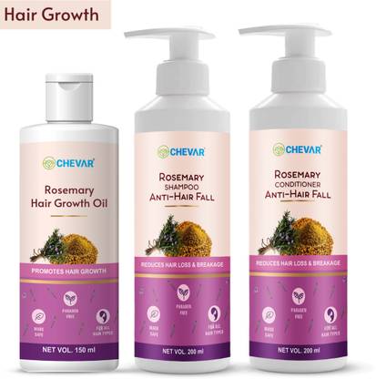 Chevar Rosemary oil for Hair Growth, Hair Fall Control (rosemary oil + shampoo + conditioner)