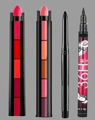 HNB23 Combo of 5 in 1 matte finish 5 Shades lipstick Red edition and edition, 36 H