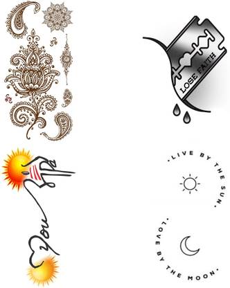 surmul Art And Sun And Moon Tattoo for male And Female Tattoo