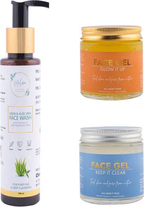 Muloha Face Gel Oh that glow & Face Gel Keep it clear & Neem And Aleovera Facewash1