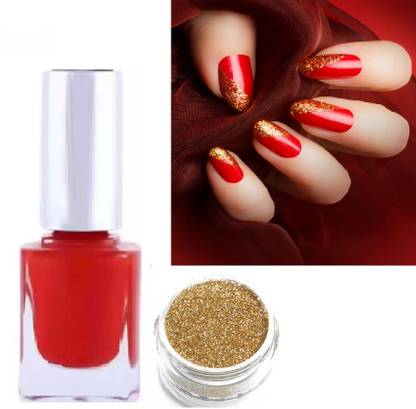 AFARAXIA best Nail Paint HD Shine Quick Drying Long Stay Hot Red Nail Paint