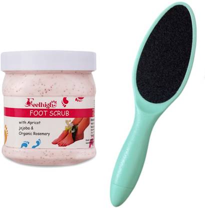 feelhigh Foot Scrub 500gm And Cuticle file Dead skin remove Foot Scarper Callus Remover -Filer18Yellow